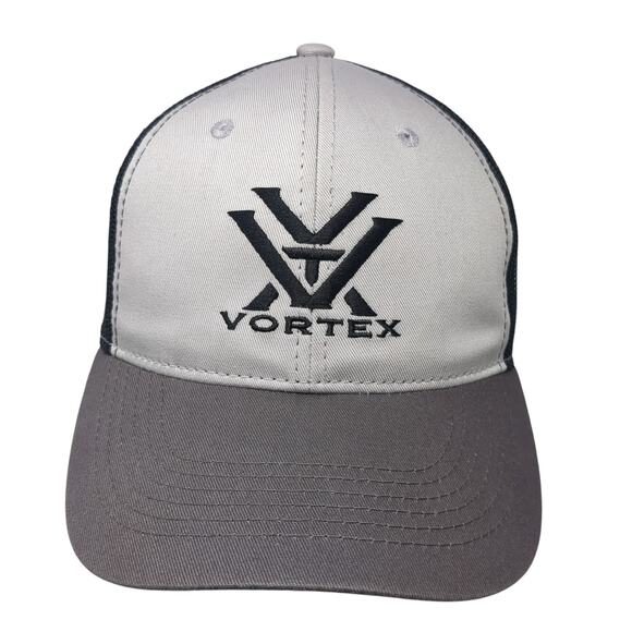 Vortex Snapback Trucker Hat Gray One Size Adjustable Embroidered Mesh Back - Picture 1 of 9